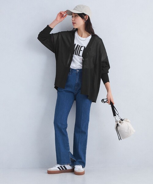 green label relaxing（グリーンレーベルリラクシング）の「シャーリー キナガシ ニット カーディガン -ウォッシャブル-（カーディガン/ボレロ・レディース・ブラック/ベージュ/オフホワイト/イエロー・FREE）」の14枚目の写真