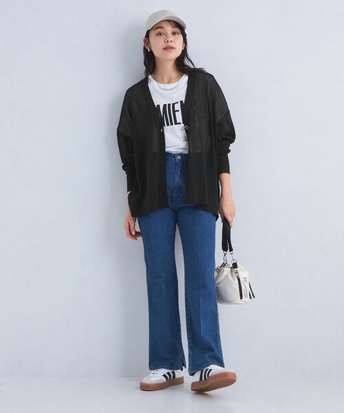 green label relaxing（グリーンレーベルリラクシング）の「シャーリー キナガシ ニット カーディガン -ウォッシャブル-（カーディガン/ボレロ・レディース・ブラック/ベージュ/オフホワイト/イエロー・FREE）」の15枚目の写真