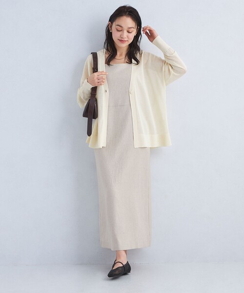 グリーンレーベル　ニット　カーディガン　新品 green label relaxing カーディガン パフ シアー ニット