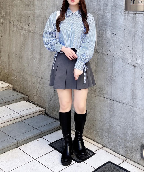 INGNI(イング)の「アソート胸リボンショートシャツ(シャツ/ブラウス・レディース・ブラック系その他3/ブルー系1/ホワイト系8・M)」の9枚目の写真