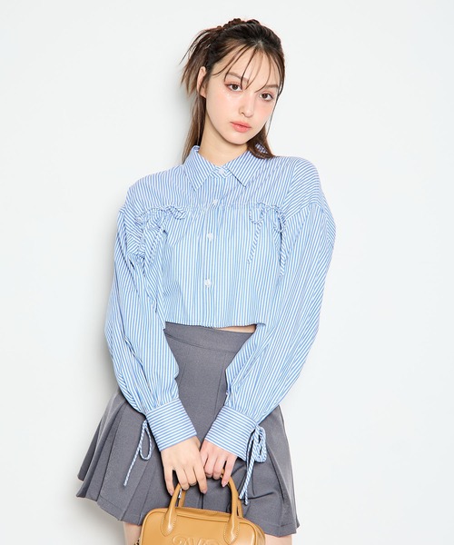 INGNI(イング)の「アソート胸リボンショートシャツ(シャツ/ブラウス・レディース・ブラック系その他3/ブルー系1/ホワイト系8・M)」の22枚目の写真