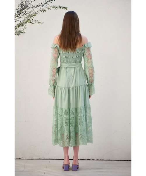セール】Before Sunset Dress オフショルカットワークドレス