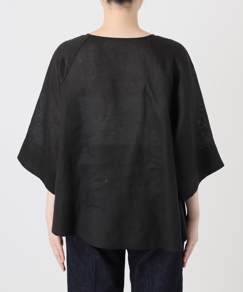 手洗い可 / フレンチリネンワイドスキッパーブラウス（シャツ