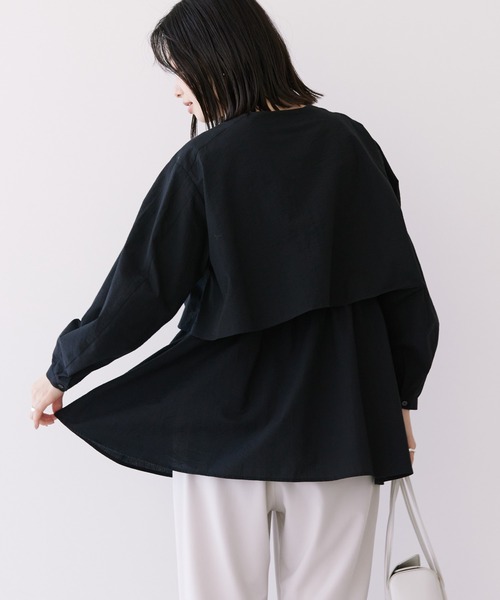 AMERICAN HOLIC（アメリカンホリック）の「サッカーティアードロングブラウス（シャツ/ブラウス・レディース・ピンク/ストライプ/その他5/ブラック/ブルー/オフホワイト/ライトグリーン・L/M）」の14枚目の写真