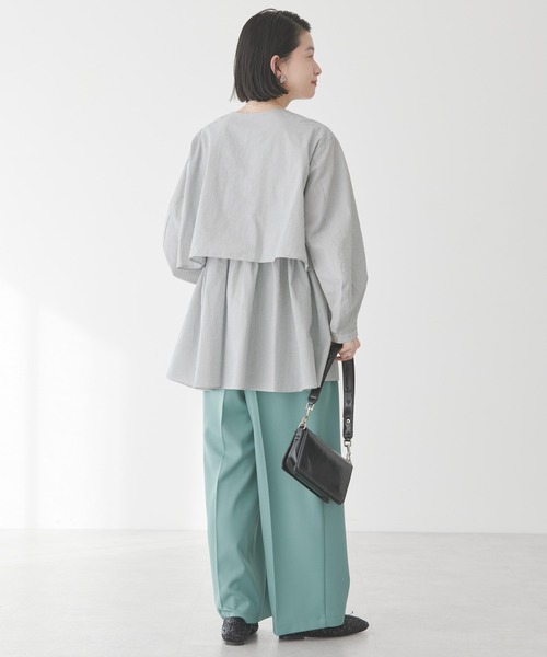 AMERICAN HOLIC（アメリカンホリック）の「サッカーティアードロングブラウス（シャツ/ブラウス・レディース・ピンク/ストライプ/その他5/ブラック/ブルー/オフホワイト/ライトグリーン・L/M）」の22枚目の写真