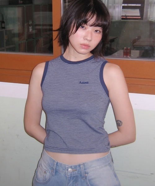 タンクトップ ノースリーブ A'GEM/9 × .kom 「FANCY CLUB/ファンシークラブ」 3-Way Dot Mesh Layered S A'GEM/9 × .kom『 FANCY CLUB/ファンシークラブ』CUTIE-PIE LINE