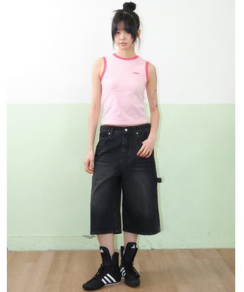 AMESWORLDWIDE（アメスワールドワイド）の「A'GEM/9 × .kom 『AMESWORLDWIDE/アメスワールドワイド』BASIC LOGO SLEEVELESS TEE /ベーシックロゴスリーブレスTEE（タンクトップ・レディース・ブルー/ブラック/ホワイト/ピンク・FREE）」の14枚目の写真