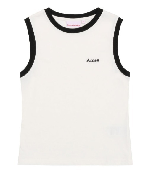 AMESWORLDWIDE（アメスワールドワイド）の「A'GEM/9 × .kom 『AMESWORLDWIDE/アメスワールドワイド』BASIC LOGO SLEEVELESS TEE /ベーシックロゴスリーブレスTEE（タンクトップ・レディース・ブルー/ブラック/ホワイト/ピンク・FREE）」の20枚目の写真