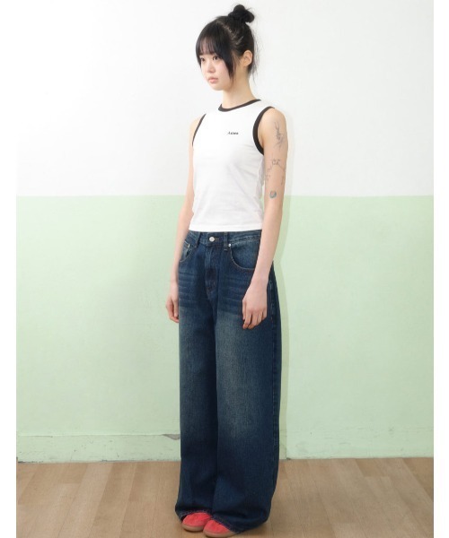 AMESWORLDWIDE（アメスワールドワイド）の「A'GEM/9 × .kom 『AMESWORLDWIDE/アメスワールドワイド』BASIC LOGO SLEEVELESS TEE /ベーシックロゴスリーブレスTEE（タンクトップ・レディース・ブルー/ブラック/ホワイト/ピンク・FREE）」の10枚目の写真