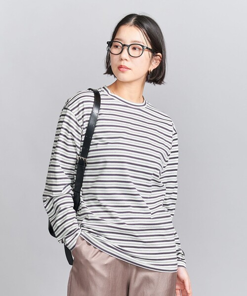 BEAUTY&YOUTH UNITED ARROWS(ビューティーアンドユースユナイテッドアローズ)の「コットンボーダー ロングスリーブ Tシャツ(Tシャツ/カットソー・レディース・オフホワイト/ロイヤルブルー/ダークブラウン・FREE)」の5枚目の写真