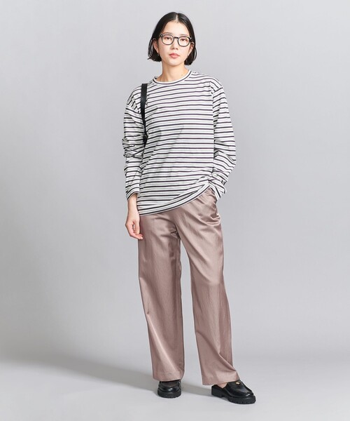 BEAUTY&YOUTH UNITED ARROWS(ビューティーアンドユースユナイテッドアローズ)の「コットンボーダー ロングスリーブ Tシャツ(Tシャツ/カットソー・レディース・オフホワイト/ロイヤルブルー/ダークブラウン・FREE)」の6枚目の写真