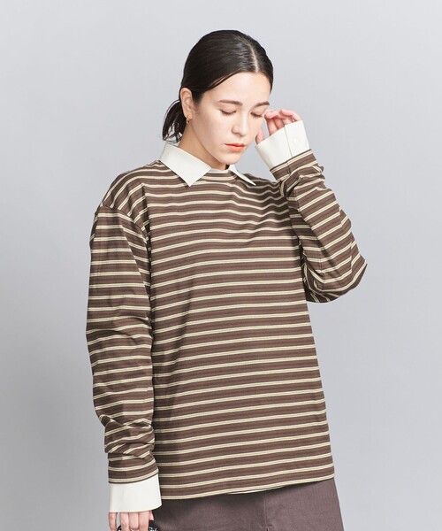 BEAUTY&YOUTH UNITED ARROWS(ビューティーアンドユースユナイテッドアローズ)の「コットンボーダー ロングスリーブ Tシャツ(Tシャツ/カットソー・レディース・オフホワイト/ロイヤルブルー/ダークブラウン・FREE)」の8枚目の写真