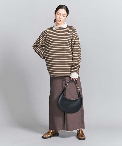 BEAUTY&YOUTH UNITED ARROWS(ビューティーアンドユースユナイテッドアローズ)の「コットンボーダー ロングスリーブ Tシャツ(Tシャツ/カットソー・レディース・オフホワイト/ロイヤルブルー/ダークブラウン・FREE)」の9枚目の写真