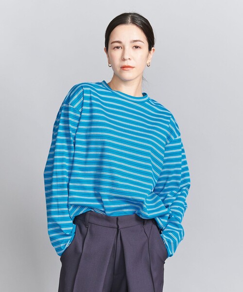 BEAUTY&YOUTH UNITED ARROWS(ビューティーアンドユースユナイテッドアローズ)の「コットンボーダー ロングスリーブ Tシャツ(Tシャツ/カットソー・レディース・オフホワイト/ロイヤルブルー/ダークブラウン・FREE)」の10枚目の写真