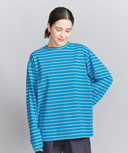 BEAUTY&YOUTH UNITED ARROWS(ビューティーアンドユースユナイテッドアローズ)の「コットンボーダー ロングスリーブ Tシャツ(Tシャツ/カットソー・レディース・オフホワイト/ロイヤルブルー/ダークブラウン・FREE)」の11枚目の写真