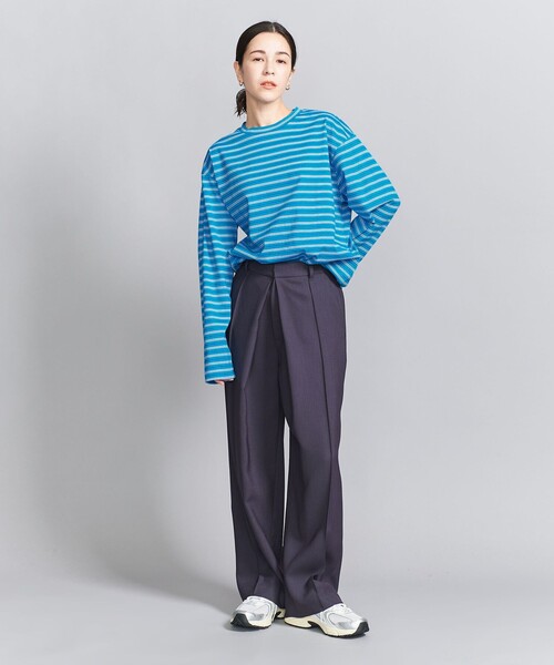 BEAUTY&YOUTH UNITED ARROWS(ビューティーアンドユースユナイテッドアローズ)の「コットンボーダー ロングスリーブ Tシャツ(Tシャツ/カットソー・レディース・オフホワイト/ロイヤルブルー/ダークブラウン・FREE)」の12枚目の写真