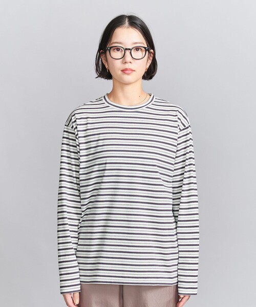 BEAUTY&YOUTH UNITED ARROWS(ビューティーアンドユースユナイテッドアローズ)の「コットンボーダー ロングスリーブ Tシャツ(Tシャツ/カットソー・レディース・オフホワイト/ロイヤルブルー/ダークブラウン・FREE)」の13枚目の写真