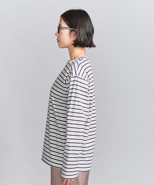BEAUTY&YOUTH UNITED ARROWS(ビューティーアンドユースユナイテッドアローズ)の「コットンボーダー ロングスリーブ Tシャツ(Tシャツ/カットソー・レディース・オフホワイト/ロイヤルブルー/ダークブラウン・FREE)」の14枚目の写真