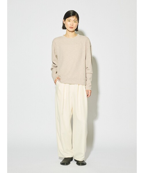 MIDIUMISOLID(ミディウミソリッド)の「MIDIUMISOLID for Ladies タックスリーブワイドプルオーバー(Tシャツ/カットソー・レディース・チャコールグレー/ベージュ/イエロー・FREE)」の12枚目の写真