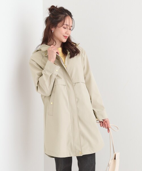 DRESKIP（ドレスキップ）の「【S-LL/撥水/防花粉】軽やかに女性らしくボンディング フーデッドコート（その他アウター・レディース・ネイビー/ベージュ/ナチュラル・01/02/03/04）」の5枚目の写真