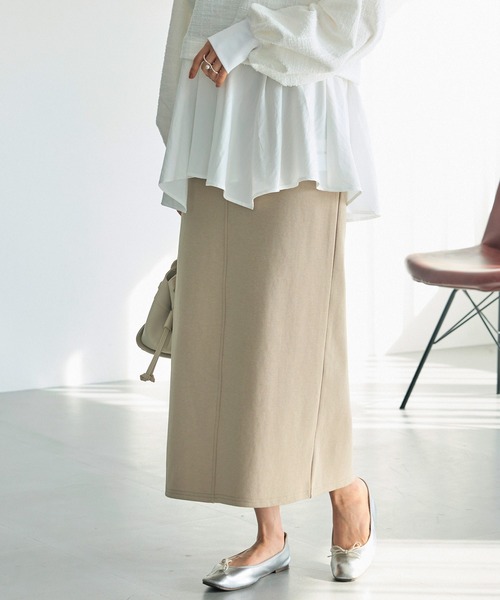 LAVEANGE（ラビアンジェ）の「ポンチナロースカート（スカート・レディース・ライトベージュ/ブラック・LL/M/4L/3L）」の13枚目の写真