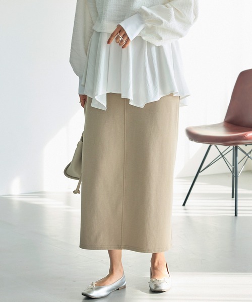 LAVEANGE（ラビアンジェ）の「ポンチナロースカート（スカート・レディース・ライトベージュ/ブラック・LL/M/4L/3L）」の15枚目の写真