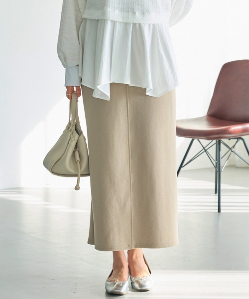 LAVEANGE（ラビアンジェ）の「ポンチナロースカート（スカート・レディース・ライトベージュ/ブラック・LL/M/4L/3L）」の7枚目の写真