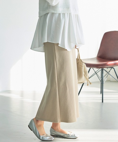 LAVEANGE（ラビアンジェ）の「ポンチナロースカート（スカート・レディース・ライトベージュ/ブラック・LL/M/4L/3L）」の8枚目の写真