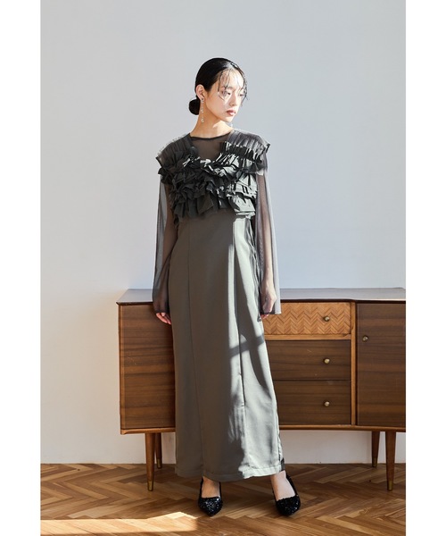 セール】タフタチュールベストセットドレス 3点セット ボレロ