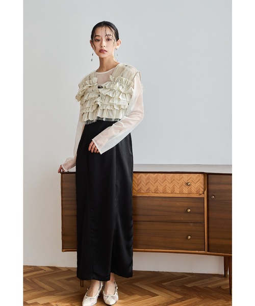 セール】タフタチュールベストセットドレス 3点セット ボレロ ブラウス