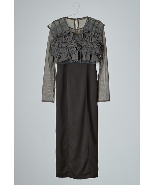 【ANDRESD】nianaパーティードレスL タフタチュールベストセットドレス niana ドレス タフタチュールベストセットドレス 3点セット