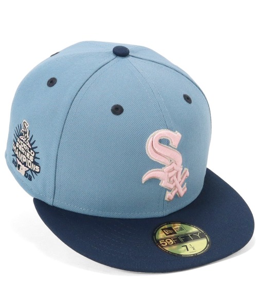 59FIFTY 薄紫 キャップ 7 1/2ツバ裏黄色、両方パッチピンズ２点 59FIFTY 薄紫 キャップ 7 1/2ツバ裏黄色、両方パッチピンズ2点