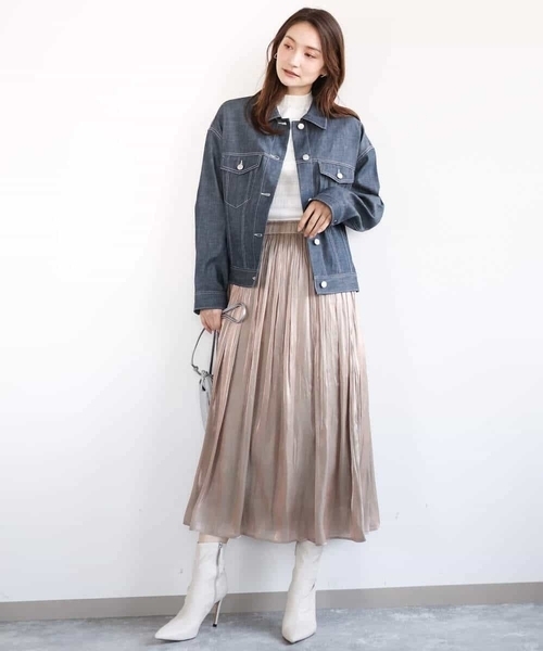 MK MICHEL KLEIN（エムケーミッシェルクラン）の「デニムライクジャケット（デニムジャケット・レディース・ネイビー・38）」の5枚目の写真