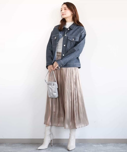 MK MICHEL KLEIN（エムケーミッシェルクラン）の「デニムライクジャケット（デニムジャケット・レディース・ネイビー・38）」の6枚目の写真