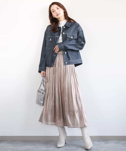 MK MICHEL KLEIN（エムケーミッシェルクラン）の「デニムライクジャケット（デニムジャケット・レディース・ネイビー・38）」の7枚目の写真