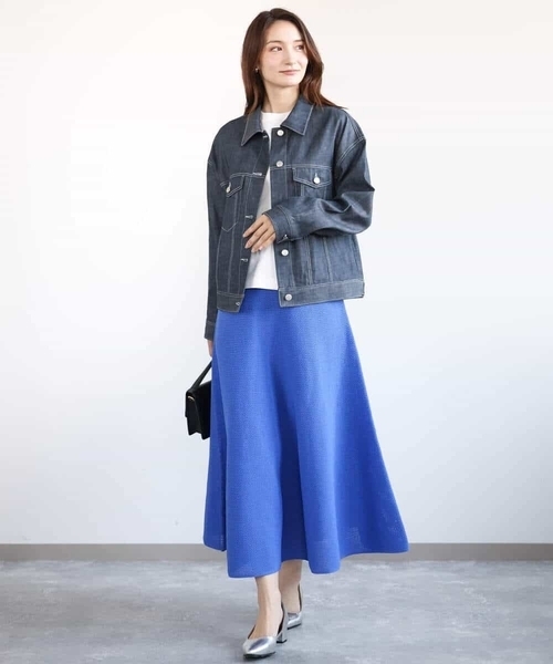 MK MICHEL KLEIN（エムケーミッシェルクラン）の「デニムライクジャケット（デニムジャケット・レディース・ネイビー・38）」の10枚目の写真