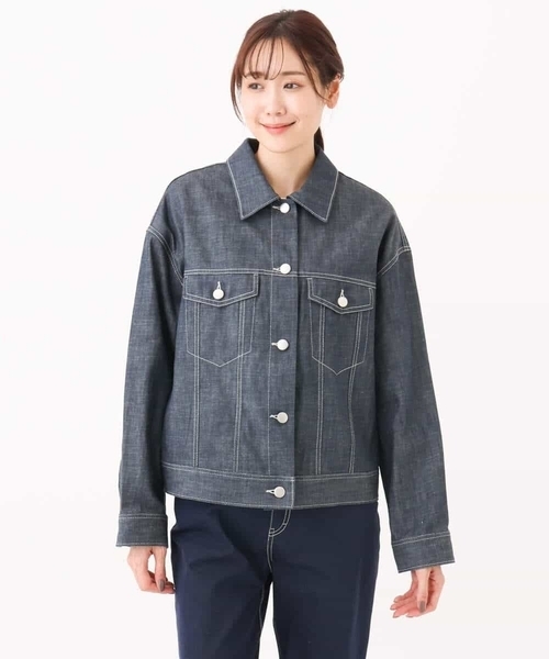 MK MICHEL KLEIN（エムケーミッシェルクラン）の「デニムライクジャケット（デニムジャケット・レディース・ネイビー・38）」の12枚目の写真