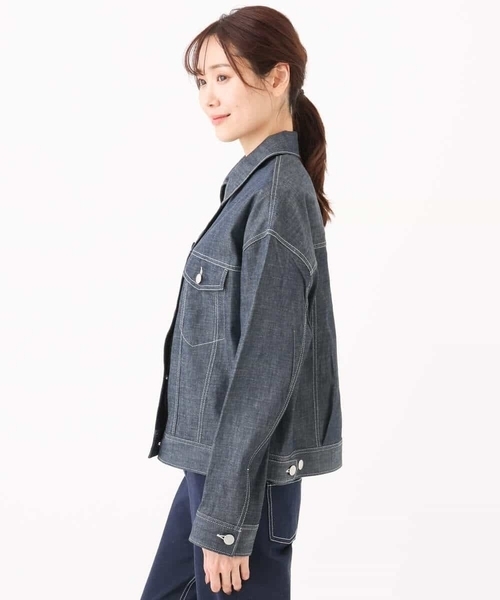 MK MICHEL KLEIN（エムケーミッシェルクラン）の「デニムライクジャケット（デニムジャケット・レディース・ネイビー・38）」の13枚目の写真