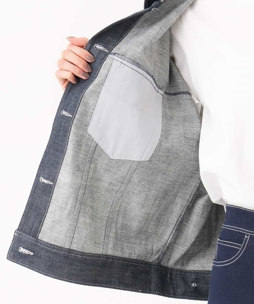 MK MICHEL KLEIN（エムケーミッシェルクラン）の「デニムライクジャケット（デニムジャケット・レディース・ネイビー・38）」の21枚目の写真