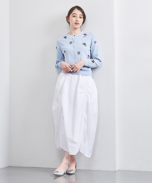 UNITED ARROWS（ユナイテッドアローズ）の「フラワー ビジュー カーディガン（カーディガン/ボレロ・レディース・ブラック/ライトブルー/ネイビー・FREE）」の8枚目の写真