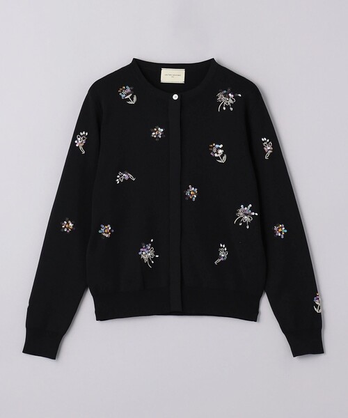 ユナイテッドアローズ　 カーディガン　フラワービジューカーディガン　ブラック UNITED ARROWS（ユナイテッドアローズ）の「フラワー ビジュー