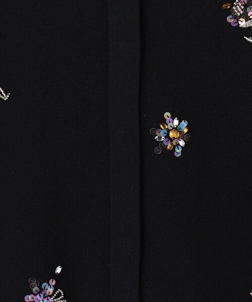 ユナイテッドアローズ カーディガンフラワービジューカーディガンブラック
