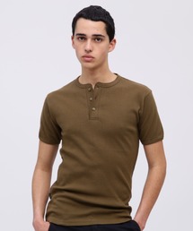 AVIREX | 《DAILY/デイリー》RIB SHORT SLEEVE HENLEY NECK T-SHIRT / デイリーウェア リブ 半袖 へンリーネック Tシャツ / AVIREX / アヴィレックス(Tシャツ/カットソー)