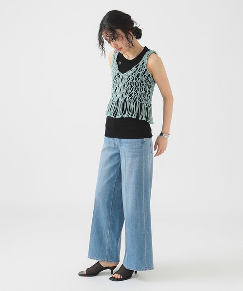 B:MING by BEAMS（ビーミングバイビームス）の「2WAY マクラメ ビスチェ（ベスト・レディース・ブルー系その他2/ブラック/ホワイト系その他5・ONE SIZE）」の8枚目の写真