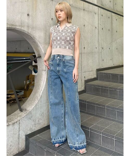 MURUA（ムルーア）の「ジオメトリックニットタンク（タンクトップ