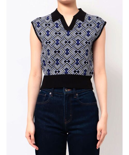 MURUA(ムルーア)の「ジオメトリックニットタンク(タンクトップ・レディース・グレー/ブラック/ベージュ・FREE)」の22枚目の写真