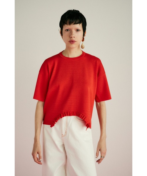 HeRIN.CYE（ヘリンドットサイ）の「Box silhouette tops　　ボックスシルエットトップス（ニット/セーター・レディース・ホワイト/レッド/ブラック・FREE）」の3枚目の写真