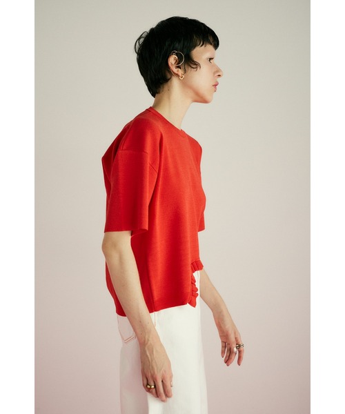 HeRIN.CYE（ヘリンドットサイ）の「Box silhouette tops　　ボックスシルエットトップス（ニット/セーター・レディース・ホワイト/レッド/ブラック・FREE）」の8枚目の写真