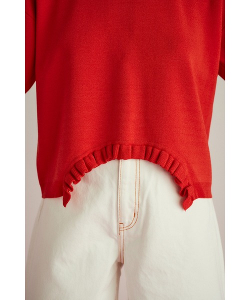 HeRIN.CYE（ヘリンドットサイ）の「Box silhouette tops　　ボックスシルエットトップス（ニット/セーター・レディース・ホワイト/レッド/ブラック・FREE）」の12枚目の写真