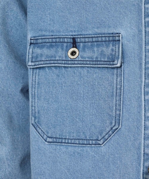 KRIFF MAYER（クリフメイヤー）の「KRIFF MAYER colorless coveralls / ノーカラーカバーオール unisex（デニムジャケット・メンズ・ダークブルー/ライトブルー・XL/L/M）」の9枚目の写真